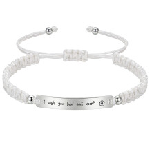Anpassbares Seilarmband mit flachem Knoten für-Weiß