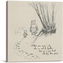 Tablou mural clasic Aaroca cu Winnie the Pooh, pictură pe pânză cu citat „If Ever There Is A Tomorrow”, imprimare înrămată/neînrămată