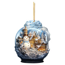 XIUH Weihnachtsschneemann, bunte Glaskugeln, 8 cm, mit Seil, kompatibel mit Weihnachtsbaumschmuck, Festtags- und Partydekorationen, großer