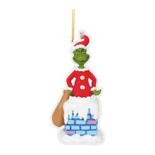 Ornement Grinch Volant Noël Pendentif acrylique, 1 décoration de sapin avec cadeau - Compatible avec les décorations de Noël