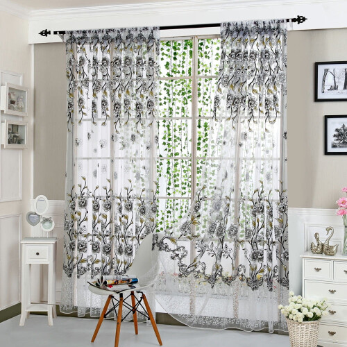 Peony sheer curtain tulle fabric 1 panel