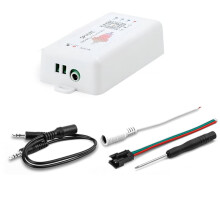 Controler muzical LED SP107E DC5-24V cu control muzical SPI complet color prin aplicația telefonică, compatibil cu Bluetooth fără fir