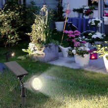 Solcellsdrivna vägglampor utomhus vattentäta, landskapsspotlights, trädgårdsbelysning, trådlös solcellsdriven belysning för trädgård,