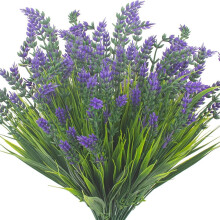 Zriyin8Bundles Piante artificiali resistenti per esterni Erba finta di scimmia, viola