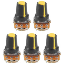 5 stk. 100K Ohm 3 terminaler lineær konisk roterende lyd B-type potentiometer