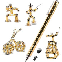 Creative Metal Magnetic Pen Decompression Toy Fidget Pen Gold