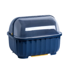 MERILER Köksdiskorganisatör - Platsbesparande skåp för tallrikar, skålar och bestick med lock och avrinning (1x Organizer)