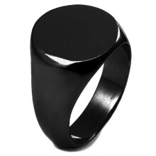 Sterling Silver Round Flat Top Signet Ring