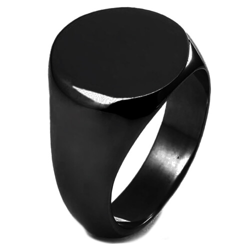 Sterling Silver Round Flat Top Signet Ring