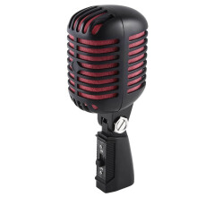 Professzionális klasszikus retró dinamikus énekmikrofon, fém swing mikrofon, élő karaoke előadásokhoz