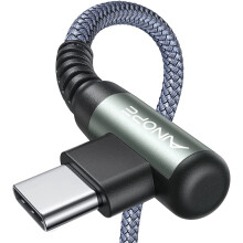 Zestaw 2 kabli USB-C, szybkie ładowanie 3.1A, [3,3 stopy + 3,3 stopy], kabel USB do USB-C, kąt prosty, wytrzymały, pleciony nylon USB-C