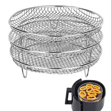 Support pour friteuse à air HESITONE, trois supports empilables en acier inoxydable, support de déshydratation multicouche, accessoires pour