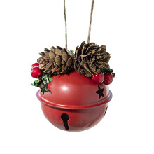 Ornements de Noël YOBOLK, pendentifs clochettes en métal doré, blanc et rouge, compatibles avec les décorations de sapin de Noël, décorations