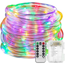 Φωτάκια LED LINLIN με σχοινί, 10m100LED αδιάβροχα, με μπαταρία, τηλεχειριστήριο 8