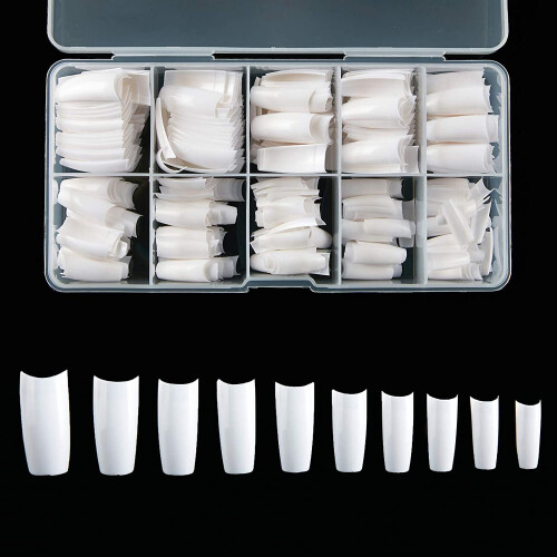 Limei French acrylic false nail tips white 500 pcs 10 sizes