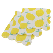 Lot de 16 serviettes de table jaune citron dorées, jetables en papier, pour fêtes, carnavals et festivals (25 x 25 cm).