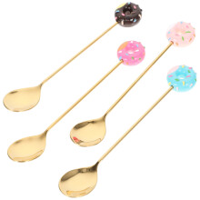 4-teiliges Edelstahl-Löffelset für Donuts, Macarons und Desserts, 4-teiliges Set für Kinder, 4-teiliger Kaffeelöffel, Teelöffel