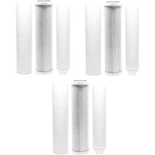 Kit di filtri per l'acqua di ricambio da 3 pezzi con blocco di carbone, sedimenti in PP e filtri in linea compatibili con i sistemi Rainsoft9596RO -