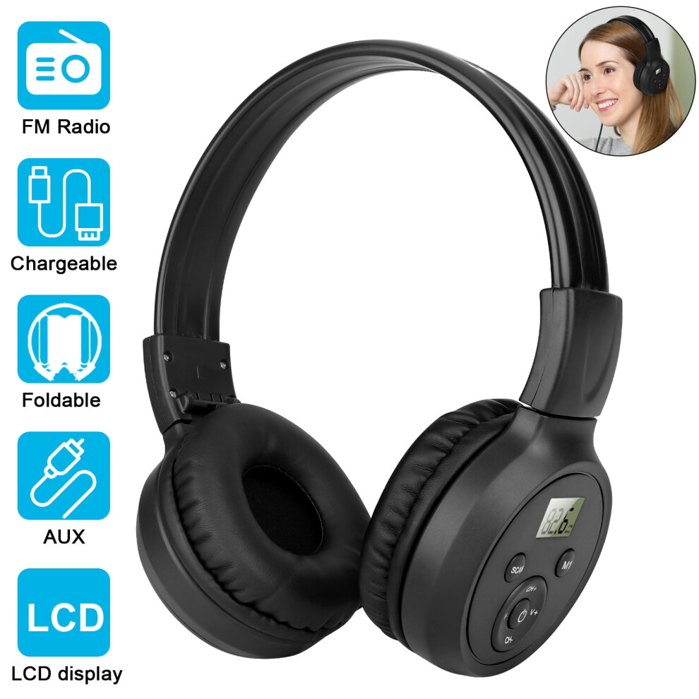 Fm Radio Headphones With Rechargeable Battery And 3.5Mm Aux 900881940139