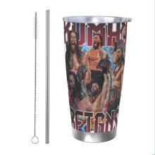 Roman Reigns 20oz Tumbler, Edelstahl-Vakuumisolierter Reisebecher, Thermobecher mit Deckel für unterwegs