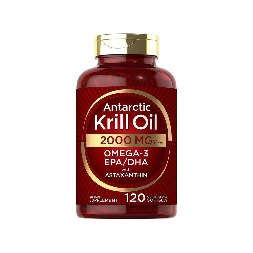 Red (1Pc) Antarctic Krill Oil 2000Mg|120 Softgels |Omega-3 Epa,Dha,With Astaxanthin Supplement Sourced From Krill
