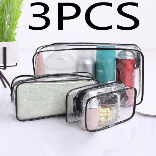 LEEYNEER transparente Kosmetiktasche, 1 oder 3 Stück