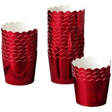 50 caissettes à cupcakes en papier, pour fêtes, mariages, anniversaires (rouge)