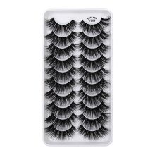 Zlezpi 10 Paar 8D Künstliche Nerzwimpern, zarter Katzenaugen-Stil, luxuriöses Volumen-Multipack