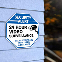 Alerte de sécurité Capino : Panneau de vidéosurveillance 24 h/24, toutes les activités sont surveillées, panneau d’avertissement extérieur