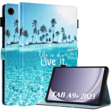 Hoesje compatibel met Samsung Galaxy Tab A9Plus / A9+ 11Inch2023, PU-lederen cover met S Pen-houder en uitklapbare standaard.