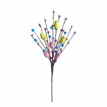 Viță de vie artificială de Paște cu ouă de Paște pastelate și fructe de pădure - Tulpini florale decorative de primăvară - Ramuri de ouă