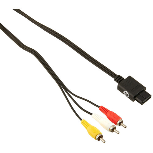 1,8 m SNES/N64/Gamecube A/V-kabel, kompositvideo og -lyd, sort