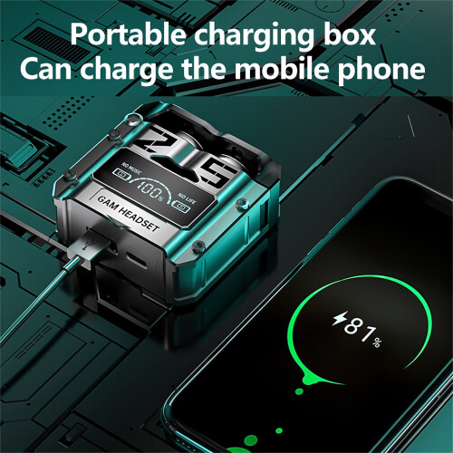 Bluetooth Headset Metal Frame LED Display IPX7 Waterproof 2