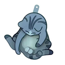 Porte-clés chat jouant à l'œuf, pendentif chat à tirer, mignon et amusant, M2w7Gris, taille unique