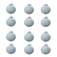Staron sky blue velvet Christmas ornaments 12 pcs