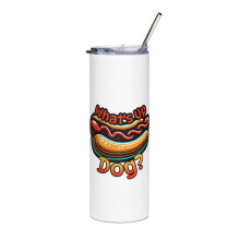 Funny Hot Dog Tumbler White Skinny Slim 20 oz