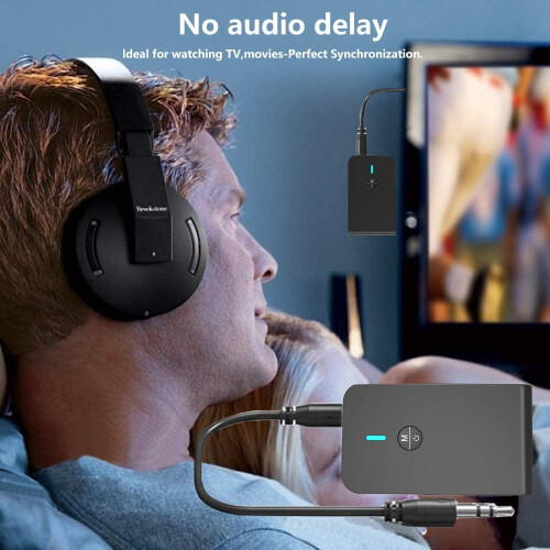 Δέκτης πομπού Bluetooth5.0, ασύρματος προσαρμογέας ήχου 3,5 mm για τηλεόραση, αυτοκίνητο, 1