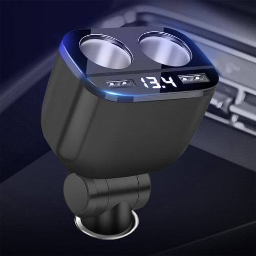 Φορτιστής αυτοκινήτου Jacenvly με 1AC+2USB, Γρήγορη φόρτιση για όλες τις συσκευές, 1