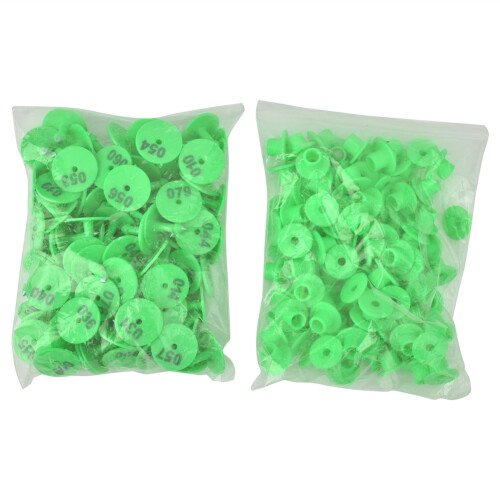Numbered Ear Tags 1-100 for Goats Sheep Pigs Green