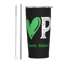 I mí na Bealtaine, Caithimid Glas Mí na Feasachta ar Shláinte Meabhrach Mug Taistil Caife Cruach Dhosmálta Inslithe 20Oz le Tuí Cupán Teirmeach