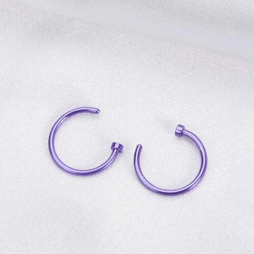 Inel de nas cu design de lună mov, 10 mm, pachet de 2 1