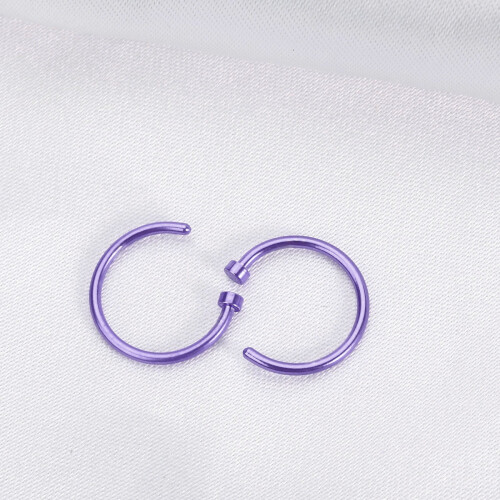 Inel de nas cu design de lună mov, 10 mm, pachet de 2 2