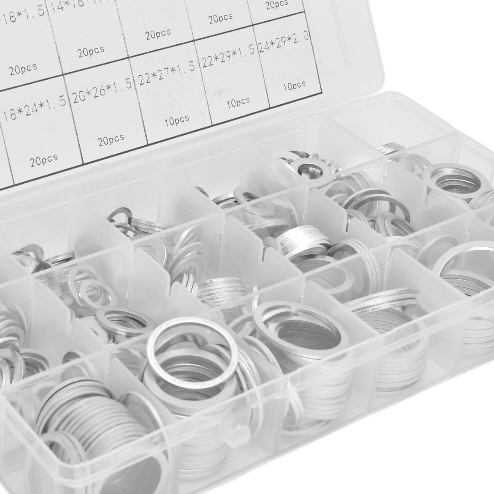 450pc Aluminium Round Flat Seal Washers