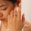 Pink cubic zirconia couple ring smooth square surface 6