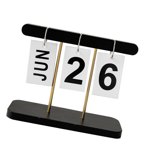 Calendrier à volets debout réutilisable noir 20x8x16cm