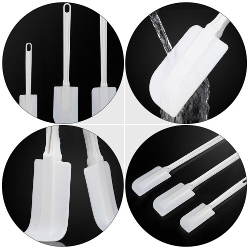 Set de 3 spatule din silicon durabil, ustensile de copt pentru casă (alb) 1