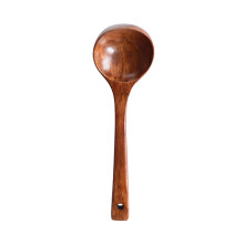 Hariumiu Holzlöffel mit langem Griff für Suppen und Brei, Küchenhelfer – 6 x 18 cm
