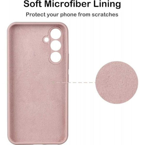Compatível com Samsung A55 5G Capa Protetora de Câmera emborrachada fosca rosa - Rosa 1