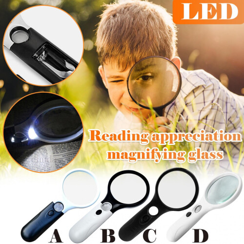 "QISIWOLE Μεγεθυντικός Φακός 3LED, Μεγεθυντικός Φακός Χειρός 3X45X με Μεγεθυντικό Φακό 2