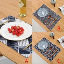 Tapete de mesa estilo japonês impermeável em algodão e linho, dobrável, para uso doméstico, impermeável e antiderrapante.